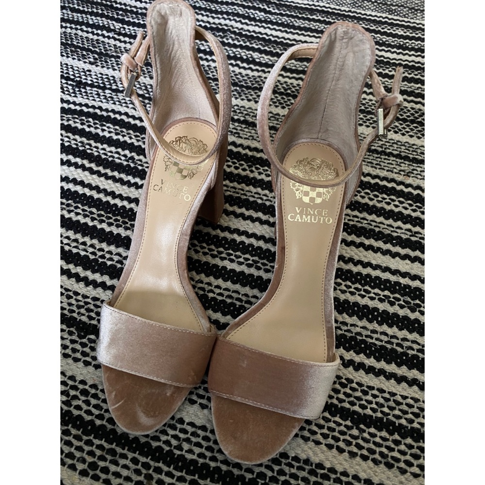 Vince Camuto Baby Pink Velvet Heels